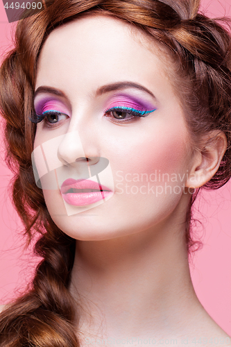 Image of Beautiful girl with bright make-up