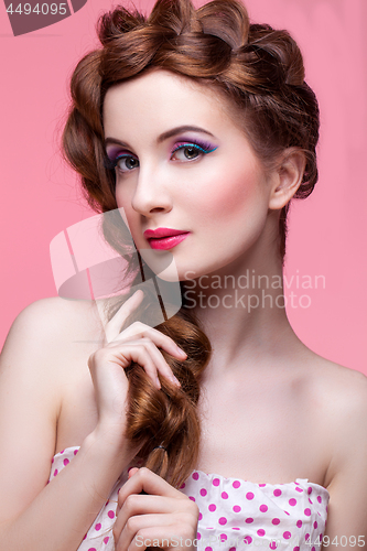 Image of Beautiful girl with bright make-up