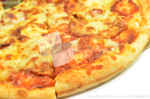 Image of Salami pizza isolated