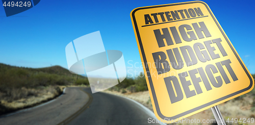 Image of High budget deficit road sign