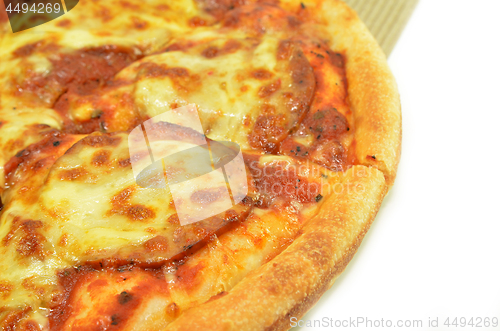 Image of Salami pizza isolated