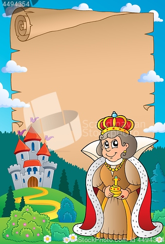 Image of Parchment with queen near castle 4