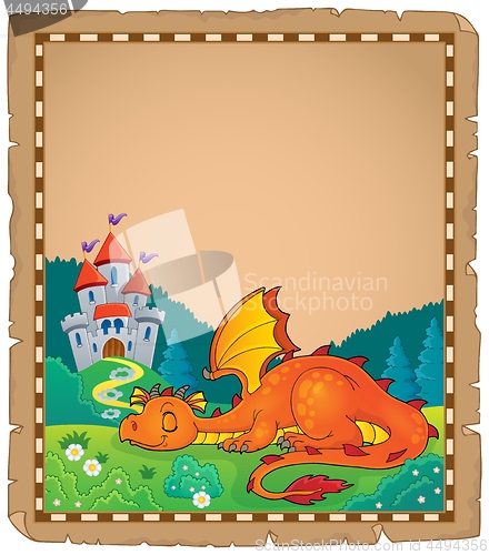 Image of Sleeping dragon theme parchment 2