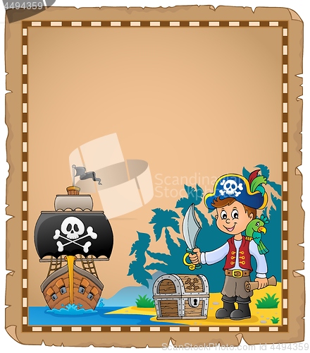 Image of Pirate boy on coast theme parchment 1