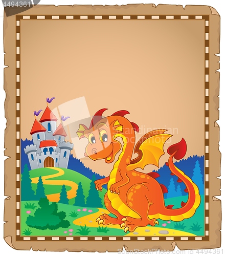 Image of Dragon and castle theme parchment 4