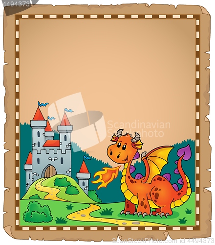 Image of Dragon and castle theme parchment 2