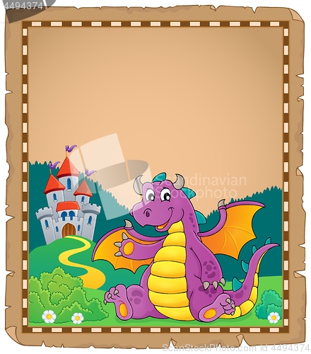 Image of Dragon and castle theme parchment 1