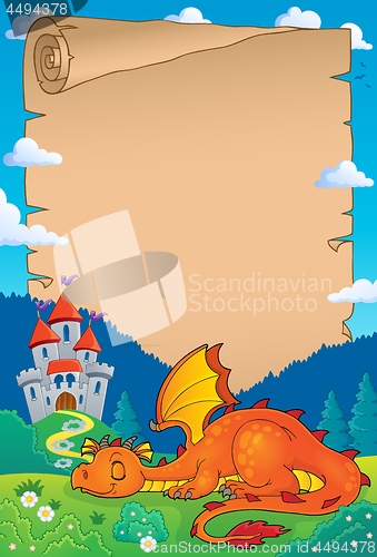 Image of Sleeping dragon theme parchment 1