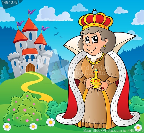 Image of Happy queen near castle theme 4