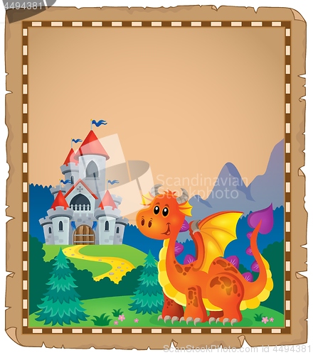 Image of Dragon and castle theme parchment 5