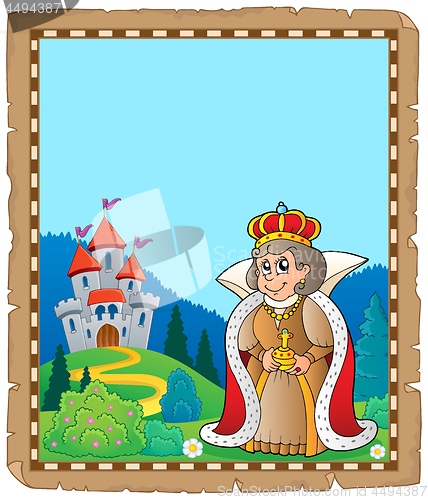 Image of Parchment with queen near castle 3