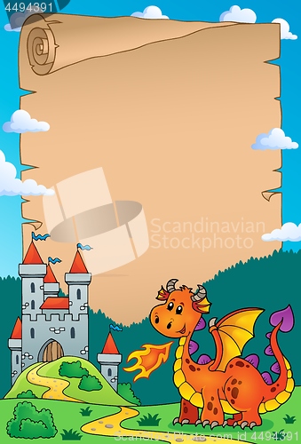 Image of Dragon and castle theme parchment 3