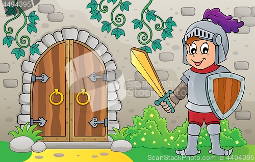 Image of Knight by old door theme image 1