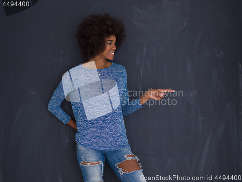 Image of portrait of a beautiful friendly African American woman
