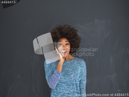 Image of portrait of a beautiful friendly African American woman