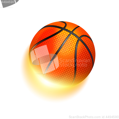 Image of Basketball sport ball in fire