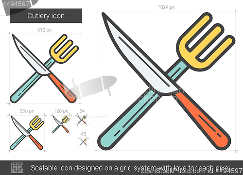 Image of Cutlery line icon.