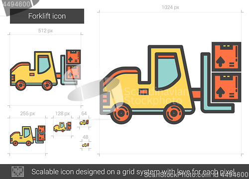 Image of Forklift line icon.