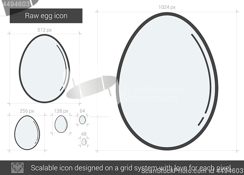 Image of Raw egg line icon.