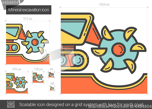 Image of Mineral excavation line icon.