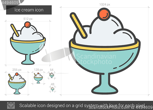 Image of Ice cream line icon.