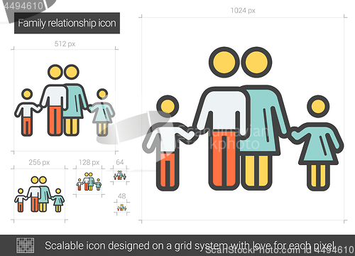 Image of Family relationship line icon.