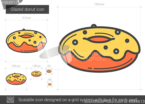 Image of Glazed donut line icon.