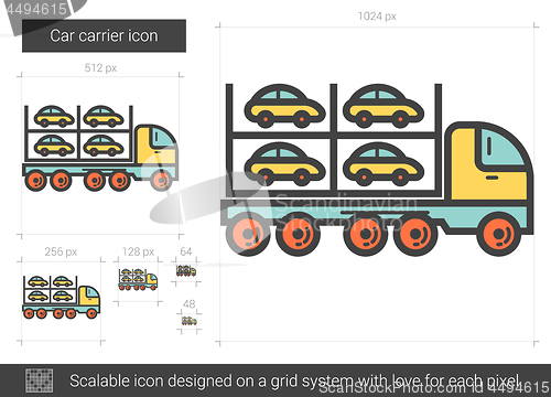 Image of Car carrier line icon.