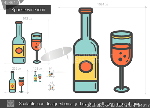 Image of Sparkle wine line icon.