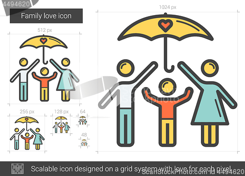 Image of Family love line icon.