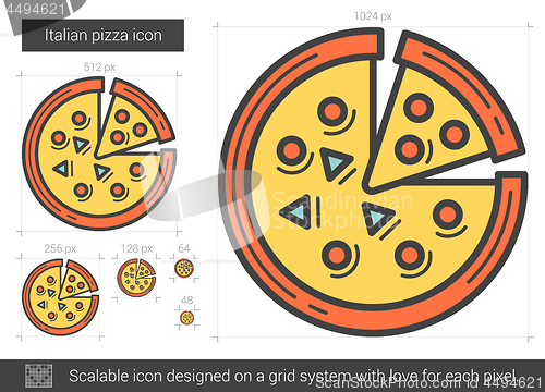 Image of Italian pizza line icon.