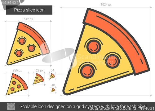Image of Pizza slice line icon.