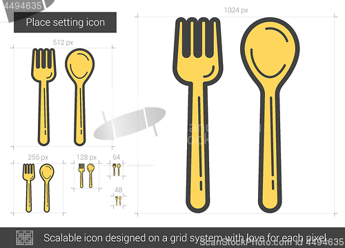 Image of Place setting line icon.
