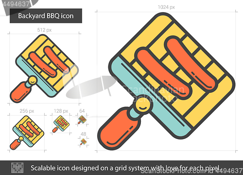 Image of Backyard BBQ line icon.