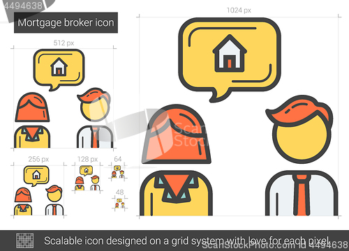 Image of Mortgage broker line icon.