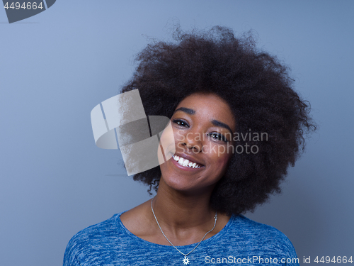 Image of portrait of a beautiful friendly African American woman