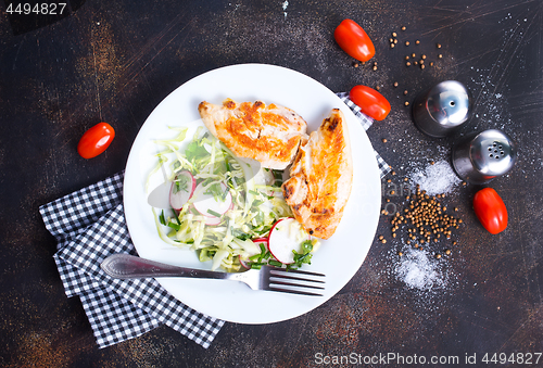 Image of chicken with salad