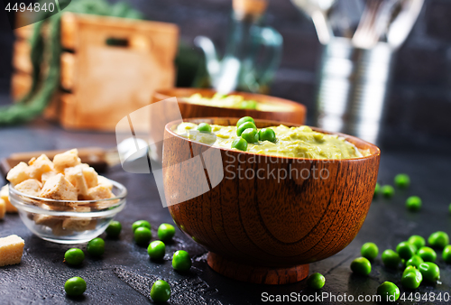 Image of mashed green peas