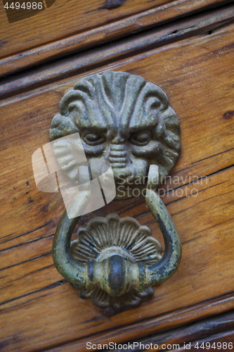 Image of Lion shaped door knocker.