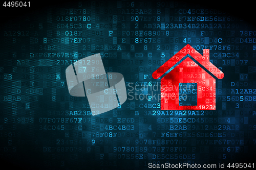 Image of Finance concept: Home on digital background