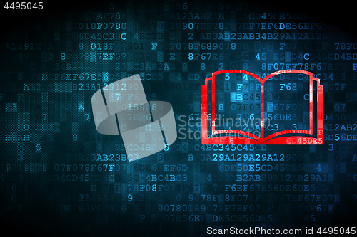 Image of Learning concept: Book on digital background