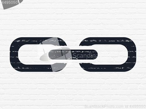 Image of Web design concept: Link on wall background