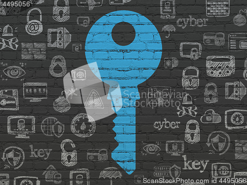 Image of Privacy concept: Key on wall background