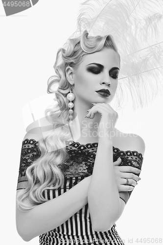 Image of Beautiful retro style girl