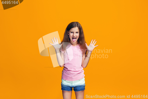 Image of The squint eyed teen girl with weird expression