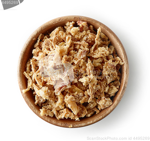 Image of wooden bowl of dried grilled onions