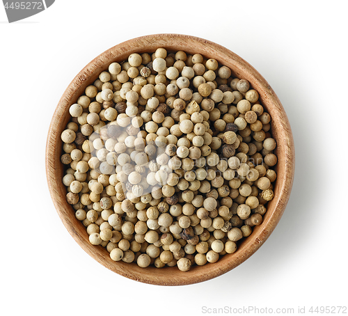 Image of wooden bowl of white pepper