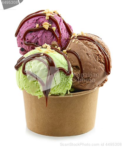 Image of Ice cream balls in paper cup