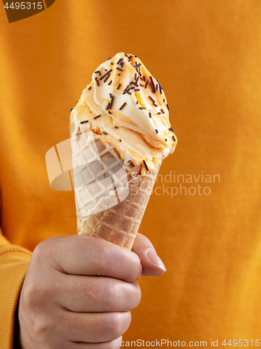 Image of ice cream in waffle cone