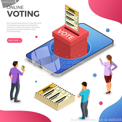 Image of Online Internet Voting Isometric Concept